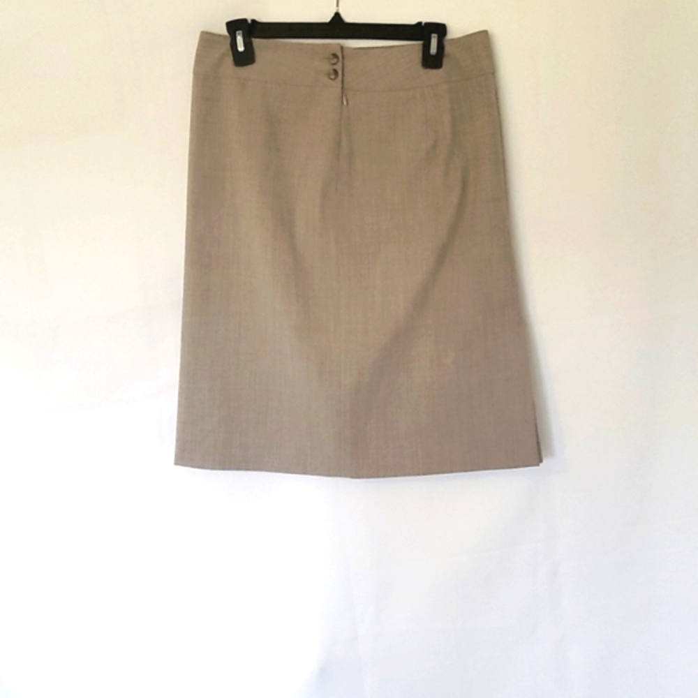 Ann Taylor Beige Tan Grey Skirt Midi Size 10